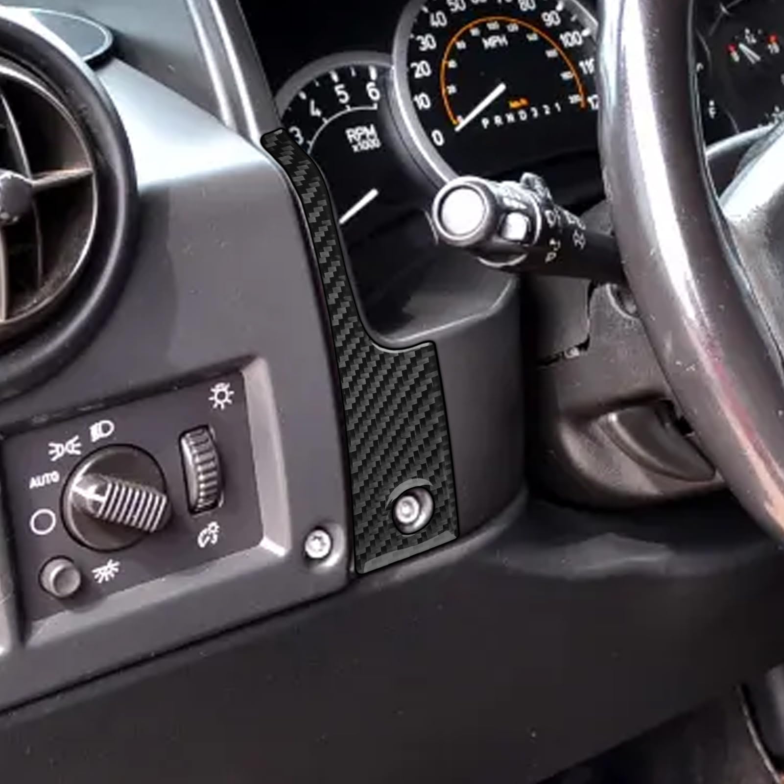 Real Premium Carbon Fiber Compatible with Hummer H2 2003 2004 2005 2006 2007 Accessories Car Speedometer Left and Right Side Cover Sticker Decal Auto Interior Trim