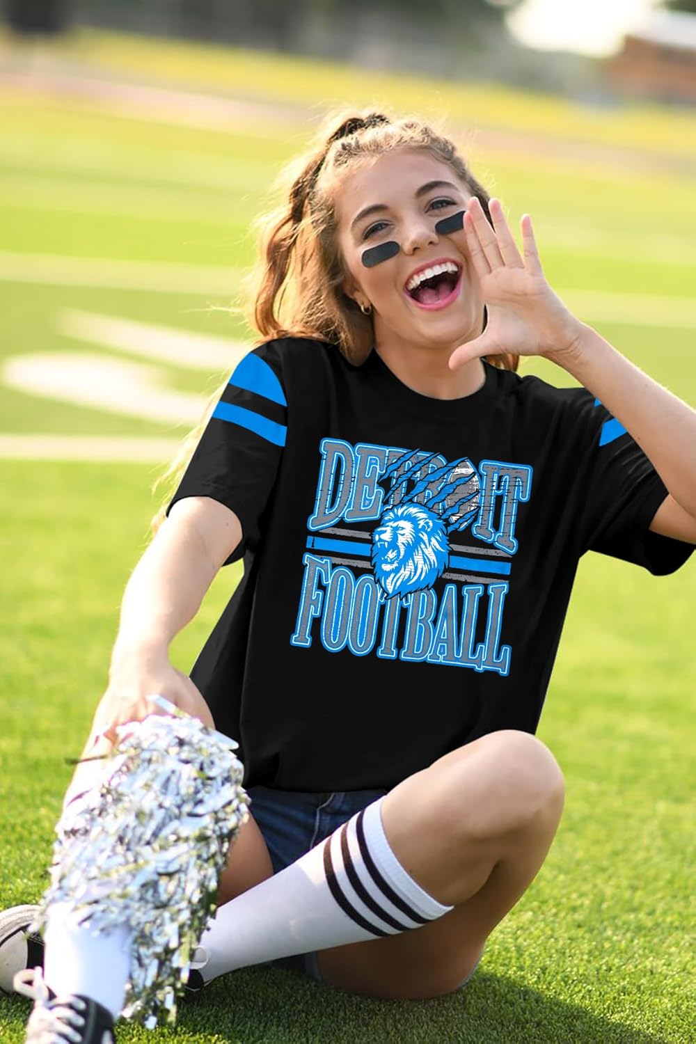 Football Shirt Women Game Day Shirts Football Team Fans Tee Sports Jersey Tops - Image 3