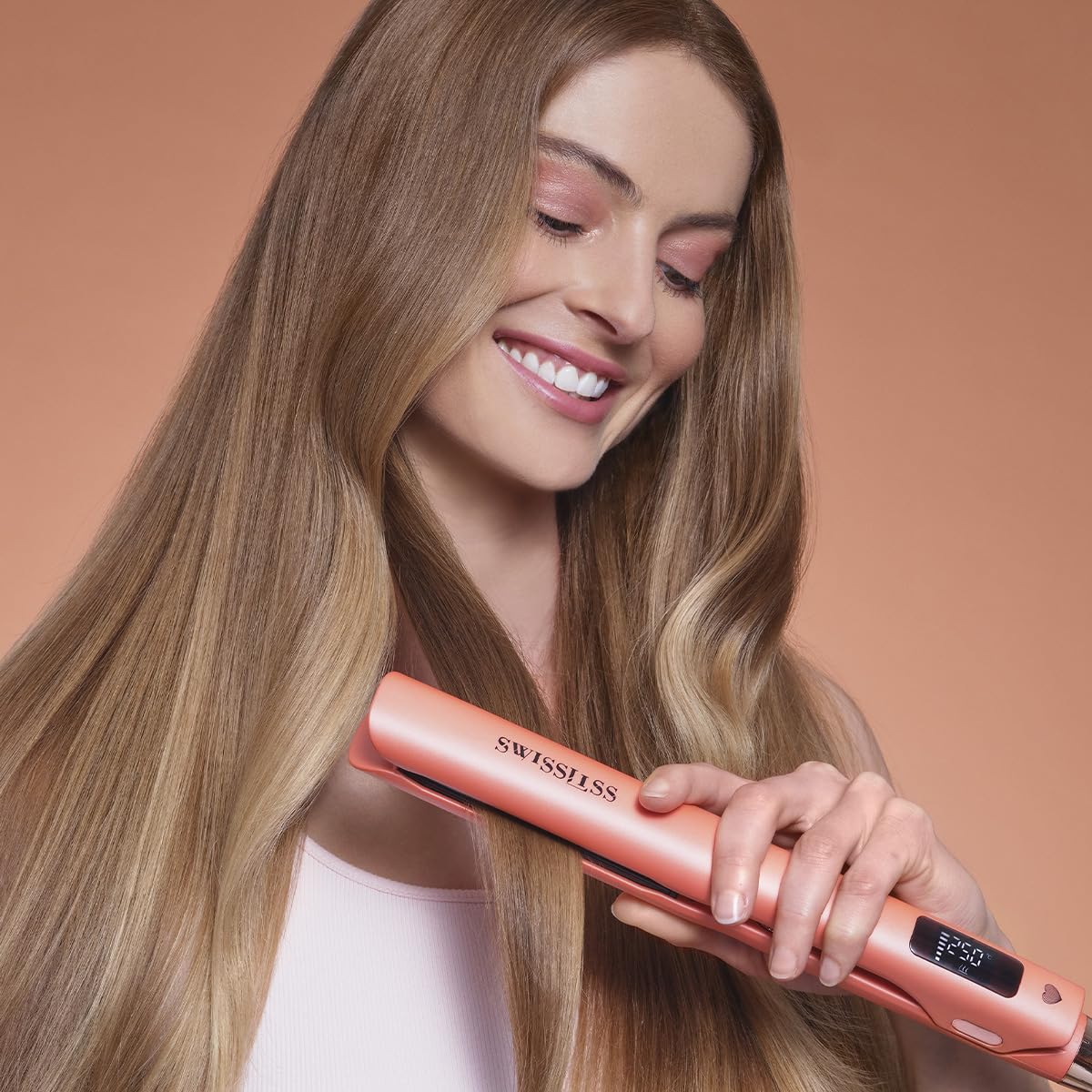 SWISSLISS Glätteisen / Lockenstab La Sublime Edition 2.0 – Iconic Love Collection – Temperatur 80 bis 250 °C – Nano-Platten aus Titan – 75 W
