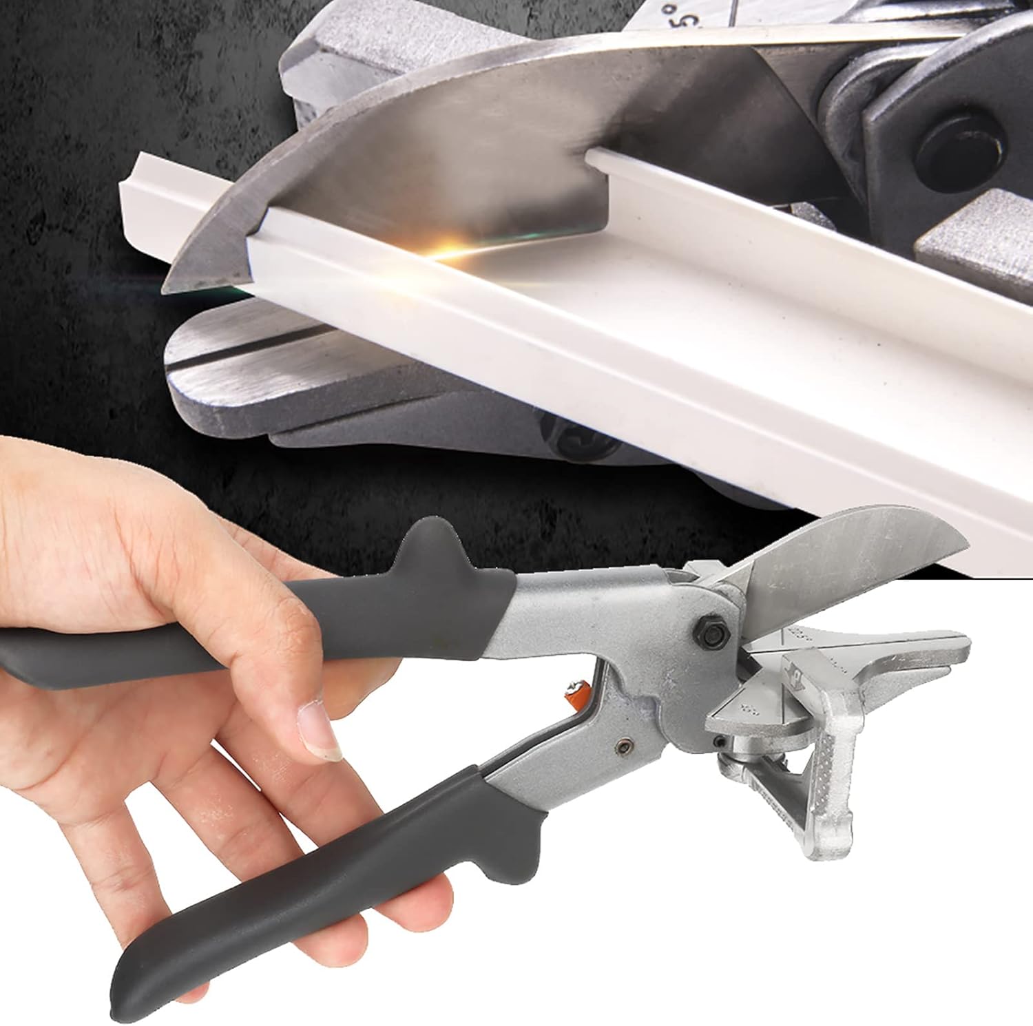 Adjustable Angle Trunking Scissors, Wire Trim Cutter Hand Tool with Fixed Lock for Cutting Woodworking, Rubber, Plastic Strips
