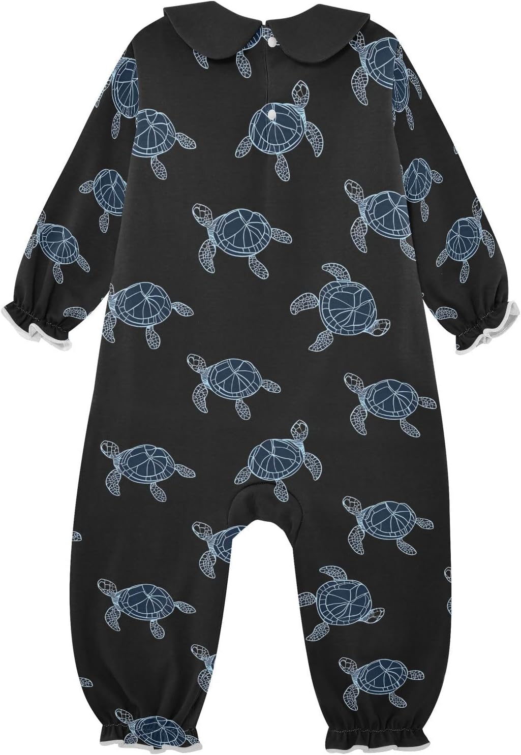 vvfelixl Baby Sleepers Blue Black Turtles Long Sleeve Onesie Girl Baby Clothes for Girl Play One-piece for 0-3 months