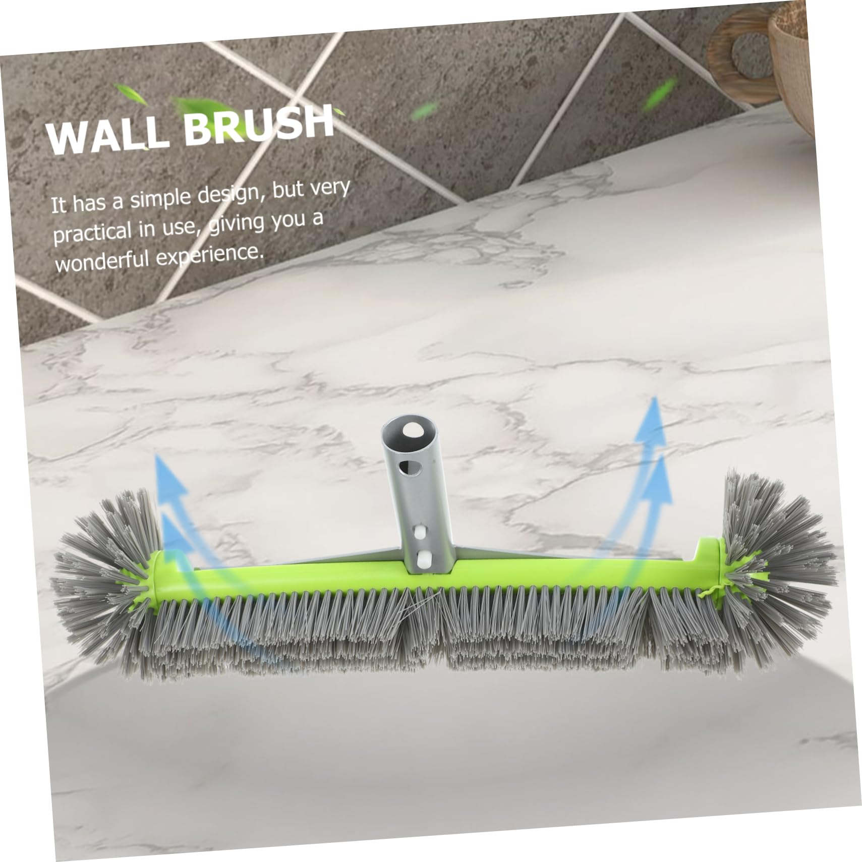 IWOWHERO Swimming Pool Cleaning Brush Dense Bristles Pool Brush Head for Edges Wall Brush Easy Clean Pool Accessories