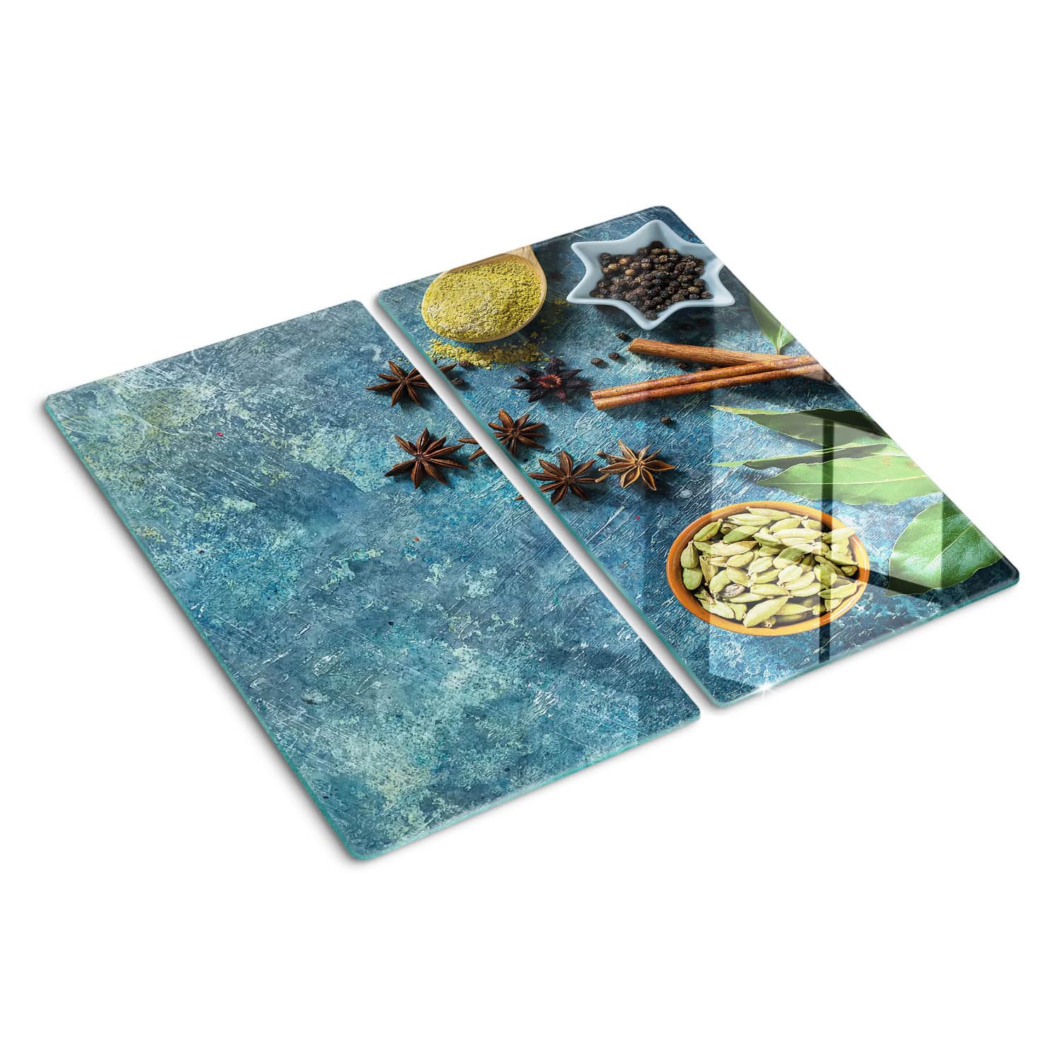 Planche de cuisine en verre 2x30x52 cm motifs feuilles tropicales