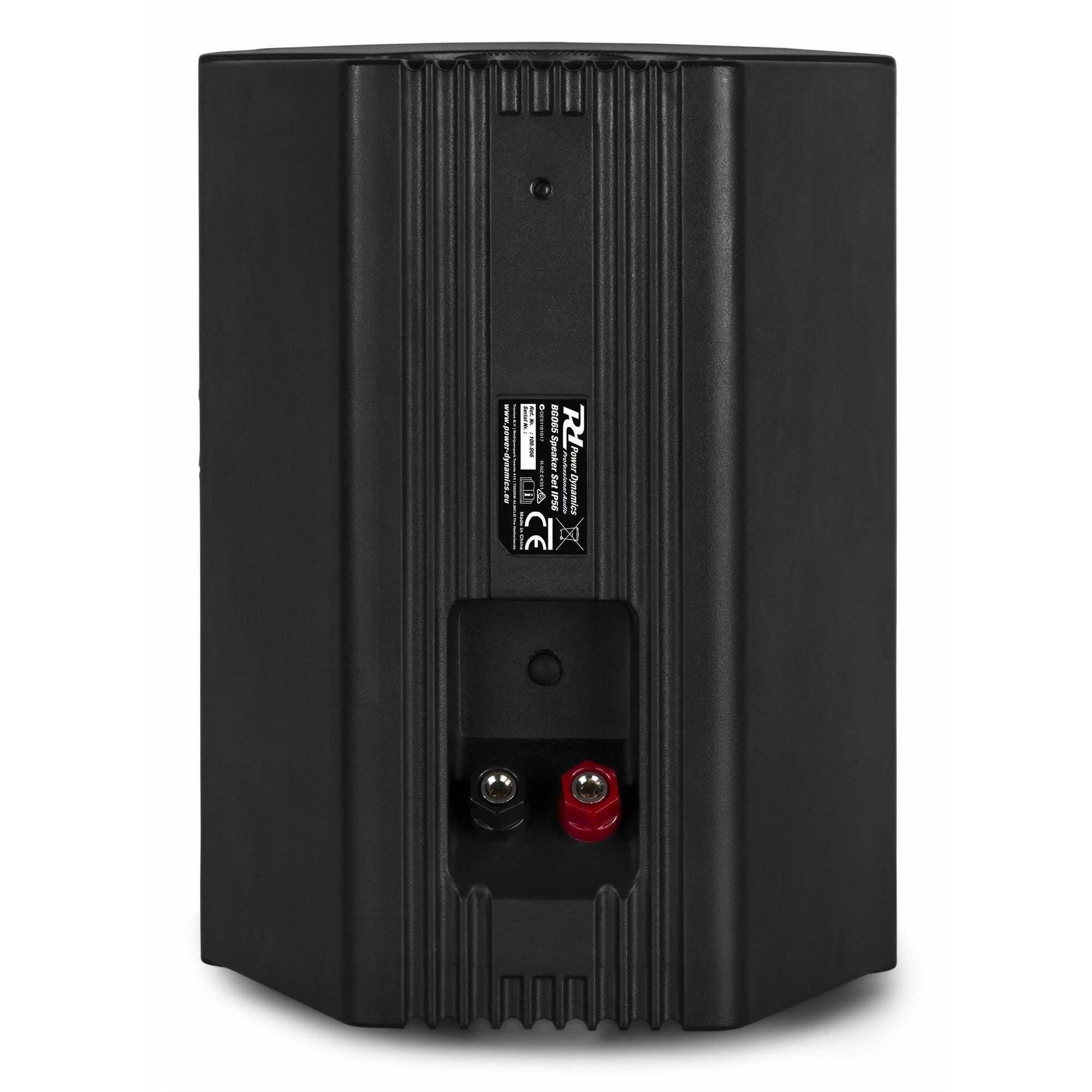 Power Dynamics BG065 Conjunto de Altavoces Interior/Exterior 6,5" con una Potencia máxima de 150W, Resistente a la Intemperie, Soporte para Techo o Pared, Ideal para oficinas, gimnasios, etc. Negro