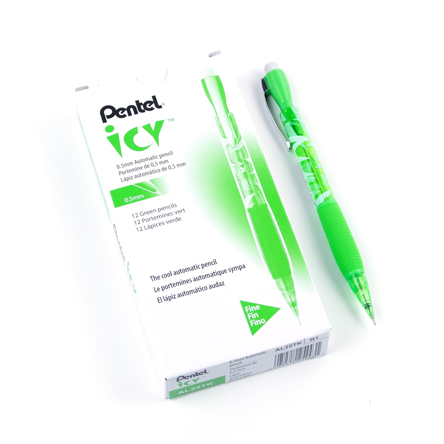Pentel ICY Mechanical Pencils 0.9mm - 12 Pack With Lime Green Barrels