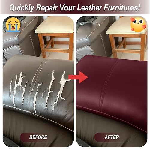 Miniatura 157 de Cinta de reparación de cuero, parche de reparación de cuero autoadhesivo para sofá, muebles, sofás, asientos de automóvil, kit avanzado de Café