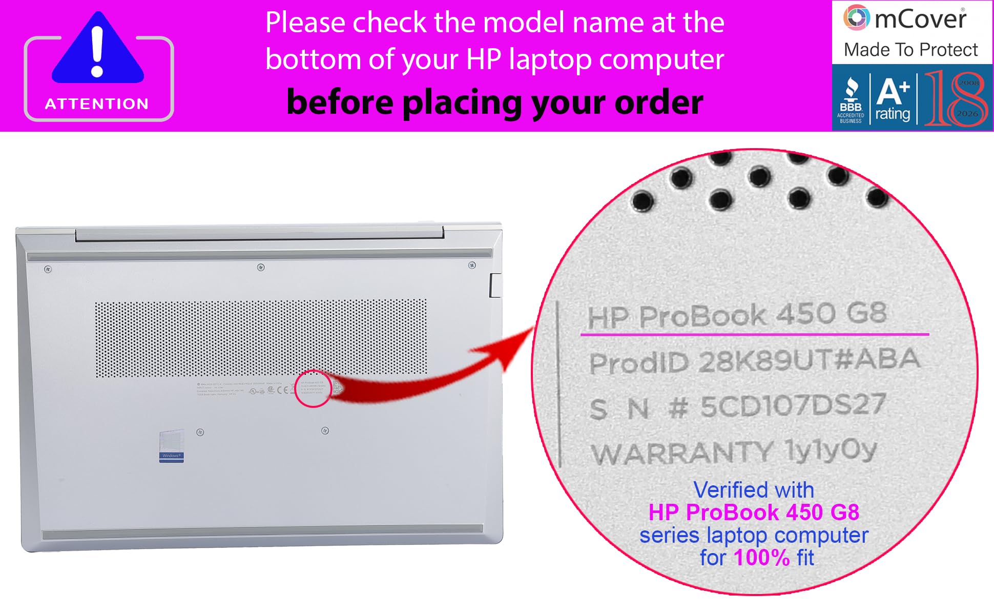 Coque mCover Compatible avec Les Ordinateurs Portables HP ProBook 450 G8/G9 et 455 G8/G9 Series 2021~2022 15,6" Uniquement (ne Convient Pas aux Autres modèles HP) Bleu