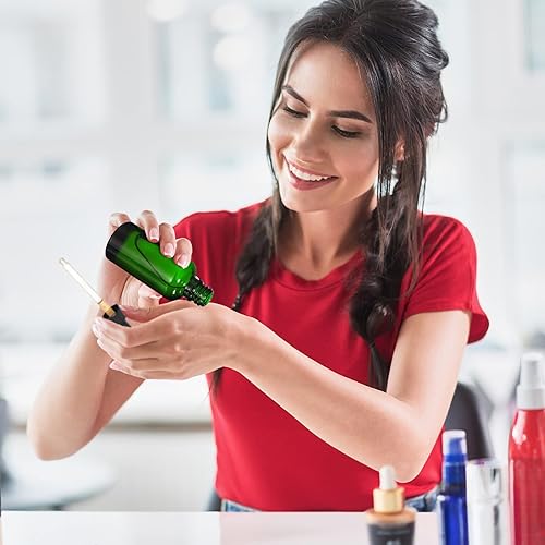 Miniatura 5 de Epakh Paquete de 100 botellas con cuentagotas de vidrio, viales de tintura de 2 onzas con cuentagotas para aceites esenciales, líquidos, botellas de