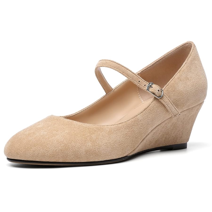 Amazon.com | Zamikoo Women's Round Toe Mary Jane Wedge Heels