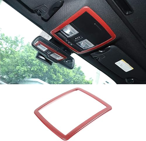 GZXinWei Marco de luz de lectura para Dodge Challenger 2010-2023, decoración de cubierta adhesiva de fibra de carbono roja interior