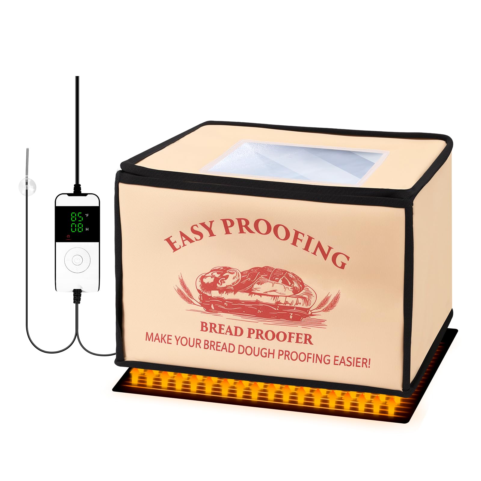 Photo 1 of Folding Bread Proofing Warming Box with 50°F to 113°F Temp Control & 12H Timer, Dough Heater Warming Box - 16 x 12 x 10 IN Large Container Proving Drawer for Bread - sourdough Proofing Boxs Heated