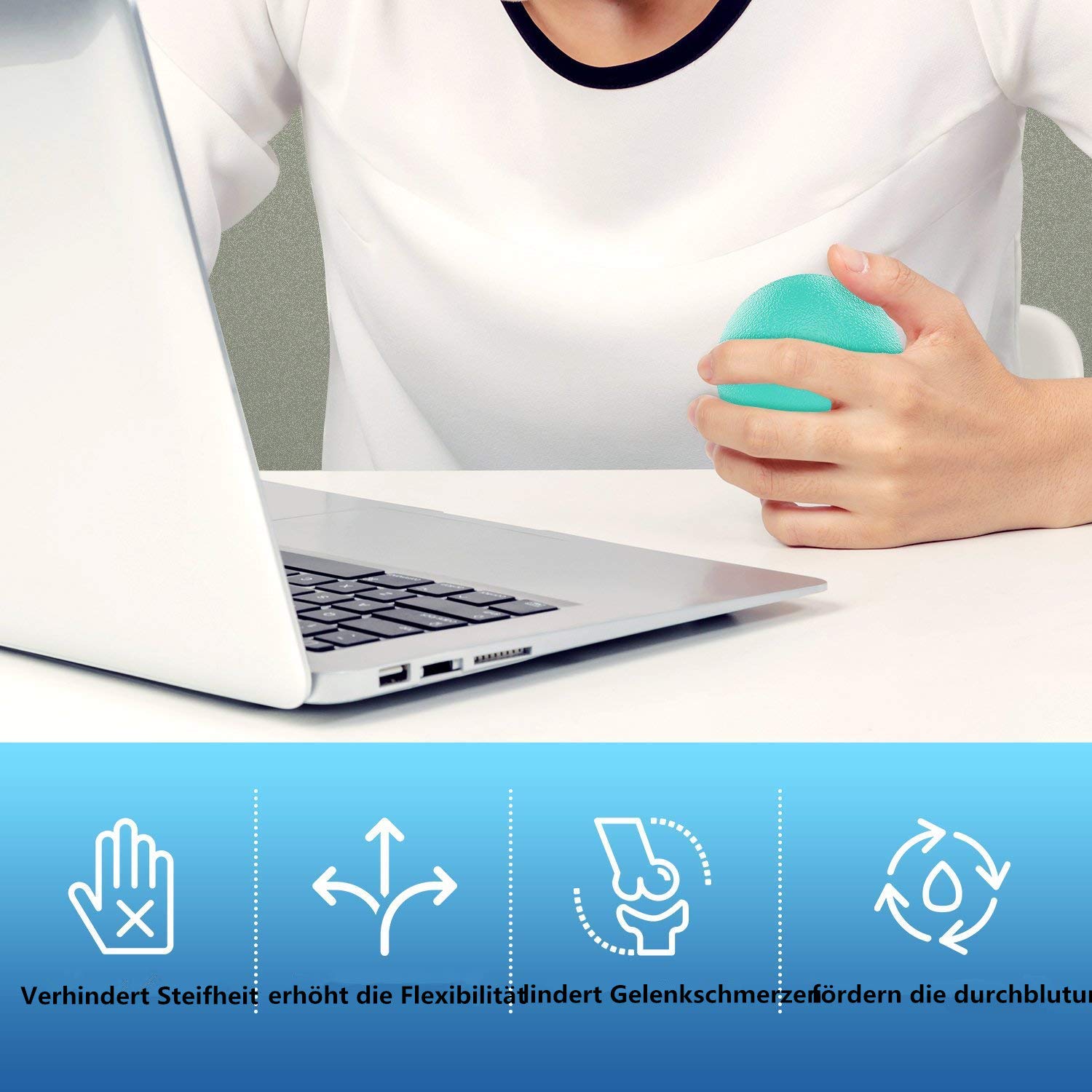VOARGE - Set di 3 Palle da Allenamento per la Cura delle Mani, in Silicone, per alleviare Lo Stress delle Dita