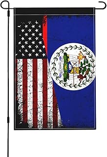 Half USA Belize Flag American Flag Express Your Style Outdoors: Shop Our 12x18in Garden Flags Now