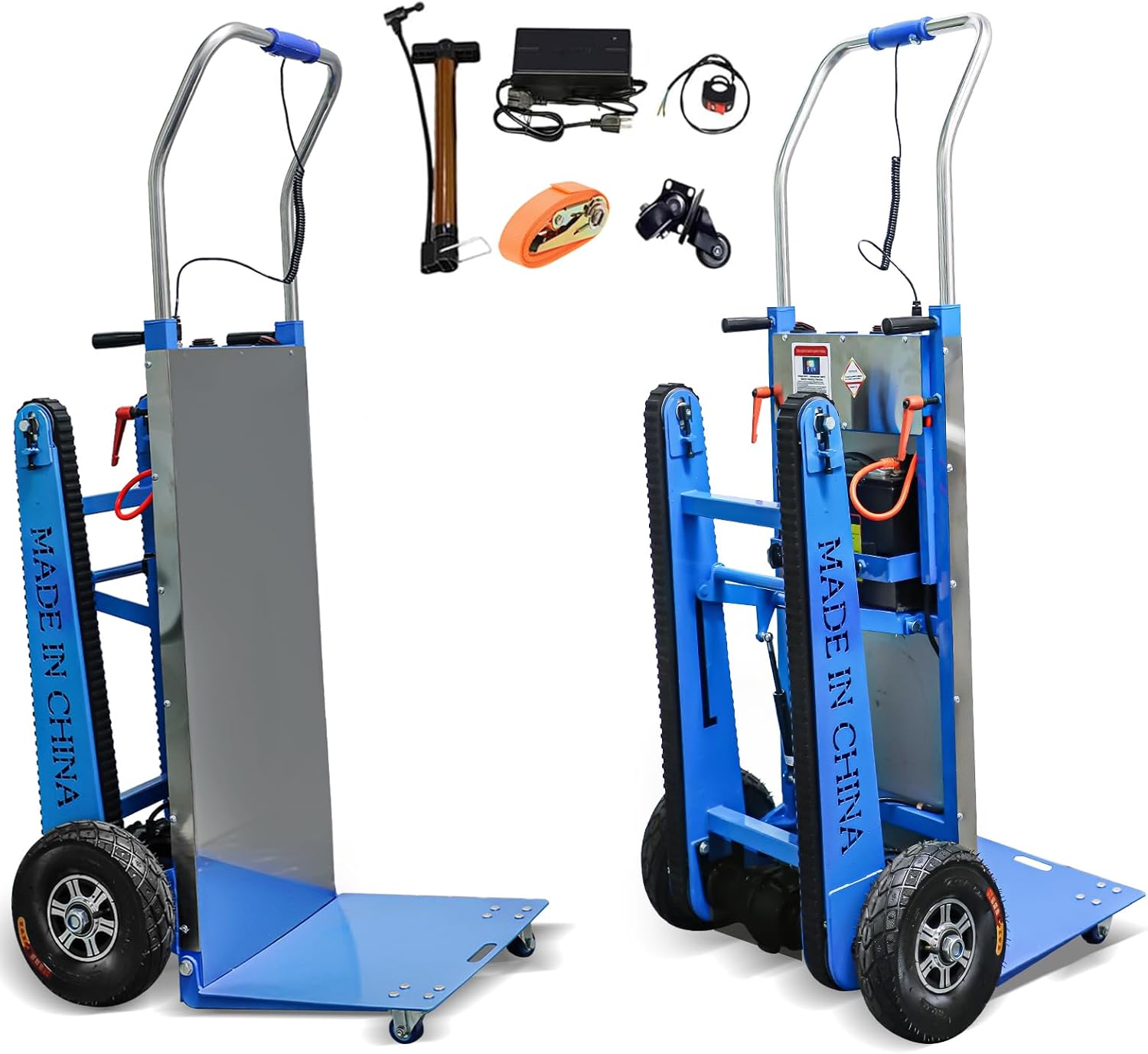 Electric Stair Climbing Hand Trucks Dolly Cart for Moving 661lb Capacity Heavy Duty Folding Stair Climber Cart Hand Trolley, Battery Powered for Furniture Family Logistics Warehouse