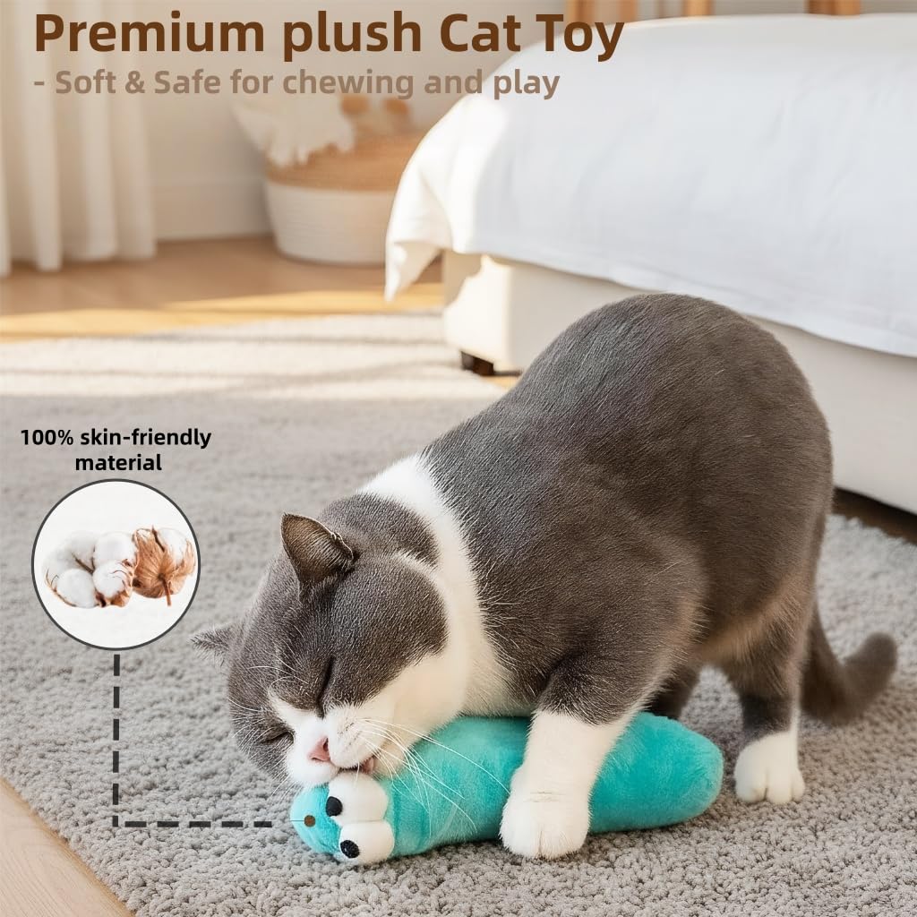 2BB Almohada de juguete para gatos, juguete con cremallera, que contiene hierba gatera, papel fuerte, atrae al gatito a jugar, 12.5 pulgadas, 3 paquetes (teñido anudado rosa, verde, morado)