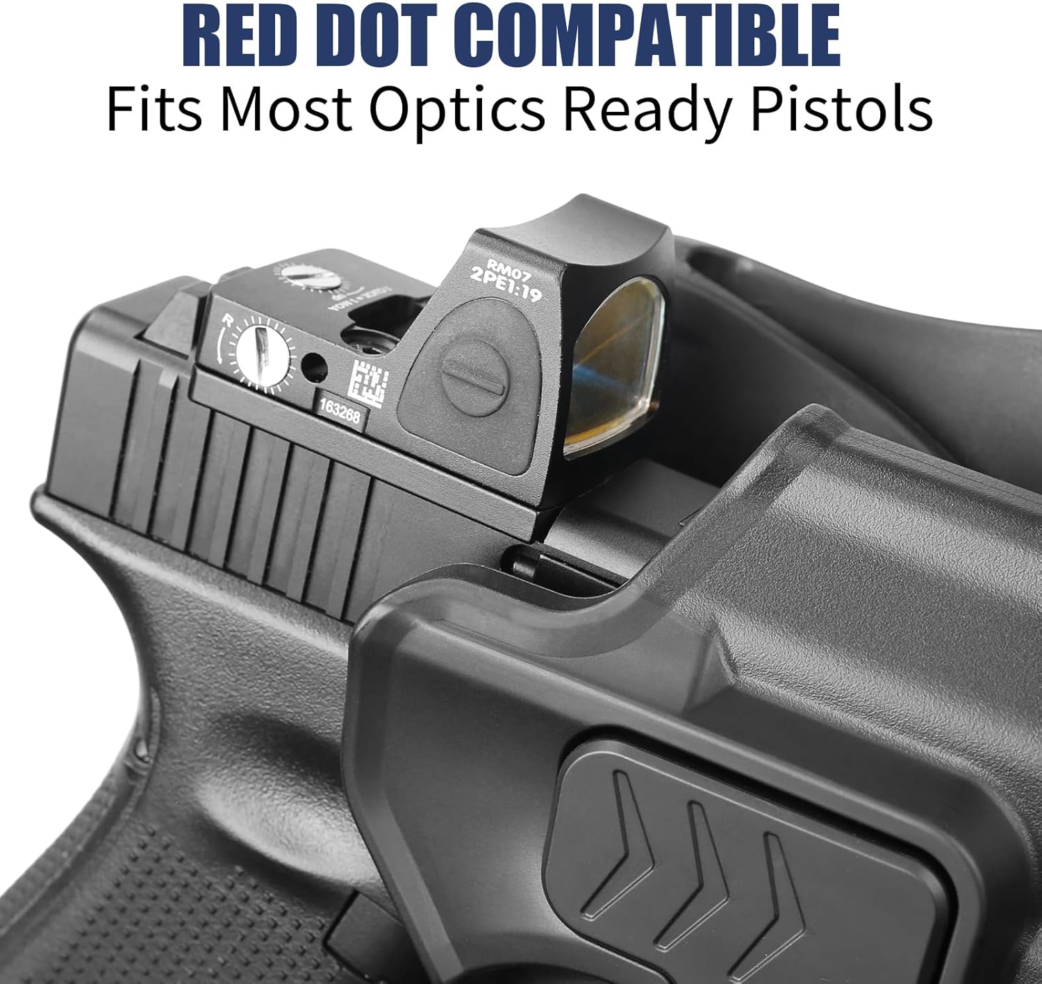 Compatible with Glock 17 Holster,Polymer OWB Holster Fits G17/19/31/32(Gen1-5), G22/23 (Gen 1-4),G19x/G44/45.Open Carry Holster for Outside Waistband, Level II Retention/360 Adjustable