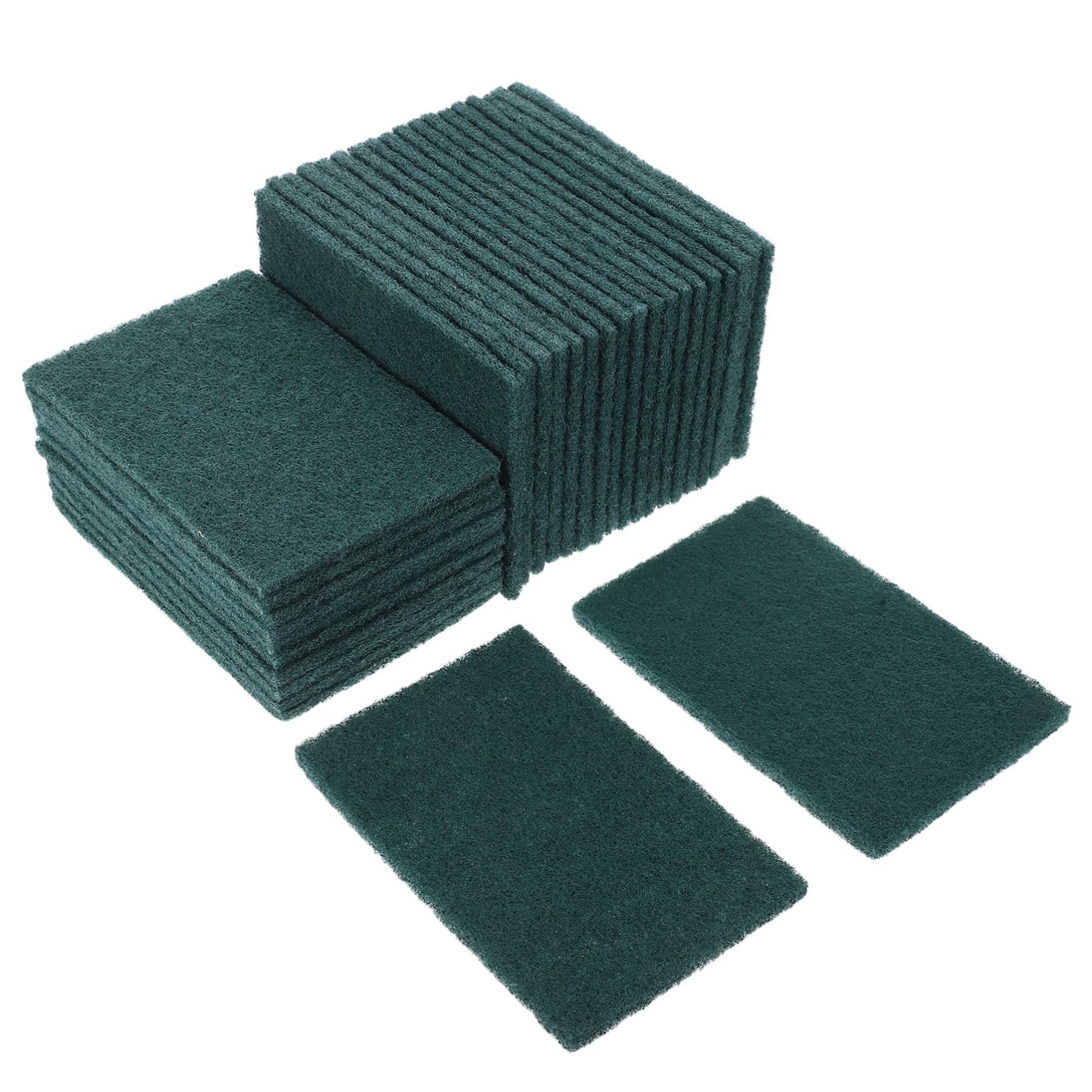 QUMIIRITY 30pcs Dish Brush Non Scratch Scrub Pads Non Scratch Dish Scrubber Reusable Household Scrubbers Multi-Purpose Kitchen Pads Multi-Purpose Scrubbing Sponges Dark Green Polyester