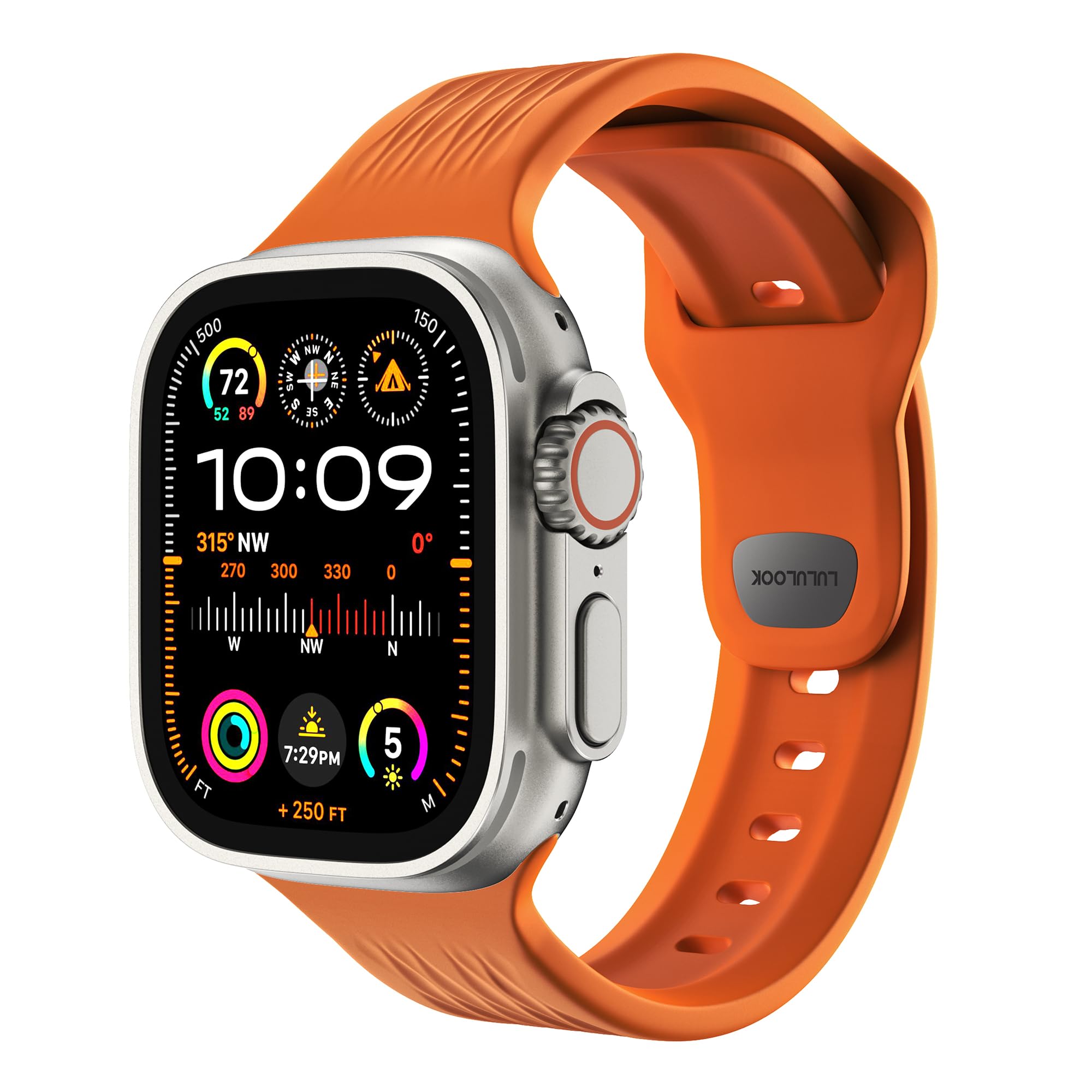 LULULOOK Sport Band for Apple Watch Ultra/Series 9/8/7/6/5 49/45/44/42mm,FKM [Fluoroelastomer Rubber] Oil-resistant Sweat-proof Dust-resistant for iWatch Band Women/Men