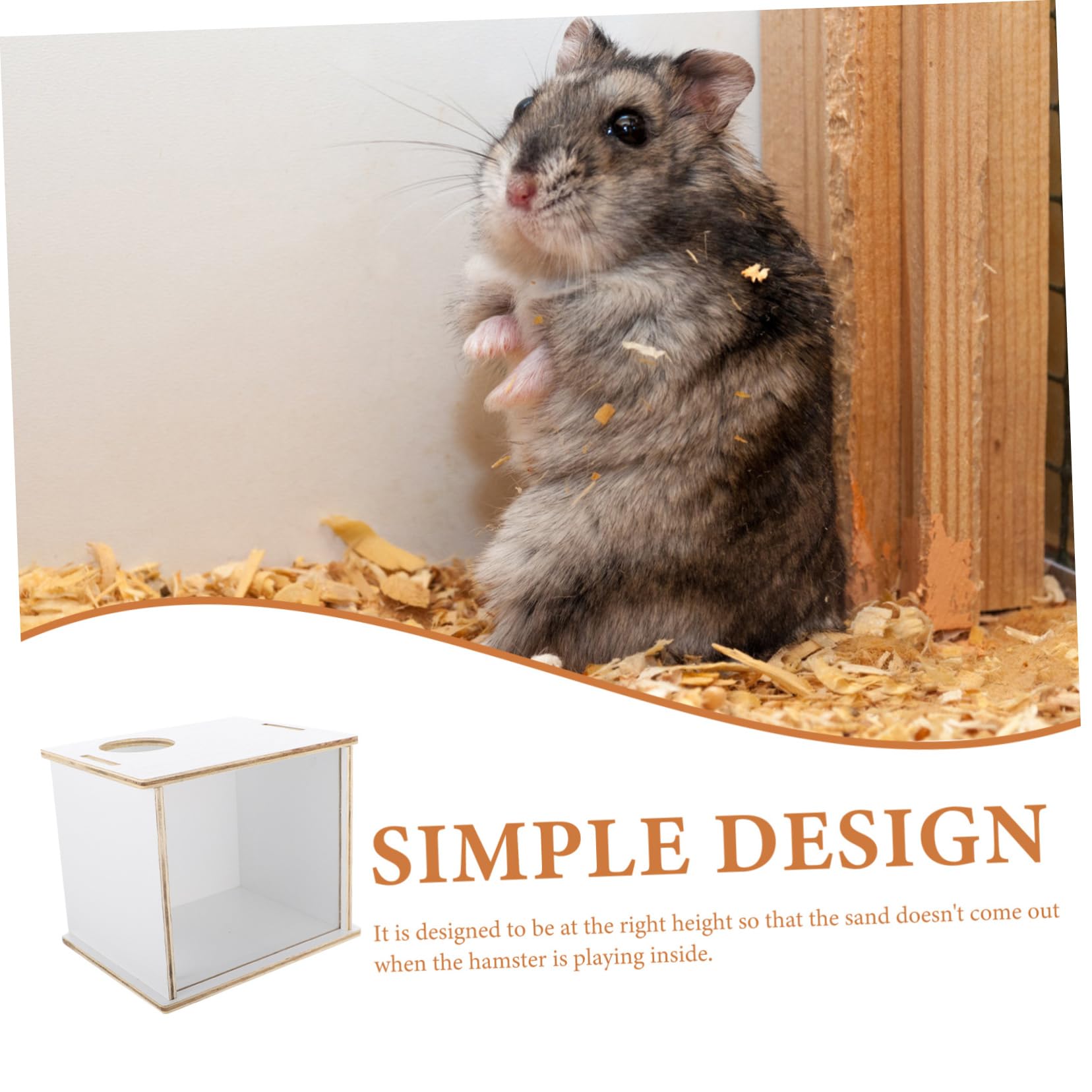 Multifunktions Sandbad für Hamster und Chinchillas aus Acryl und Holz