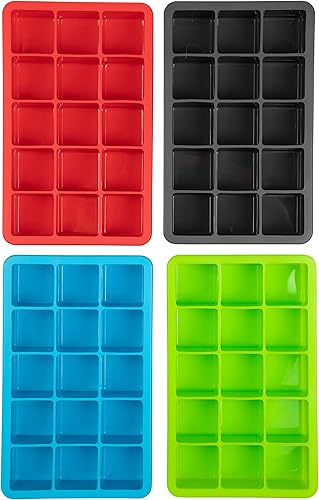 Miniatura 3 de Tovolo Perfect Cube - Bandejas para moldes de hielo, silicona resistente, resistentes a la decoloración, cubos de 1.25 pulgadas, surtidas, juego de 4