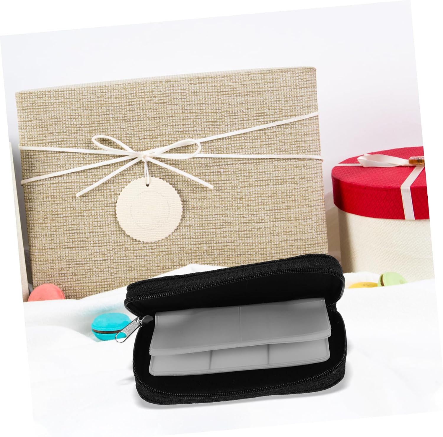 HOMSFOU 8sheets Memory Card Bag Zipper Case Card Organizer Slots Storage Case for Photography Enthusiasts