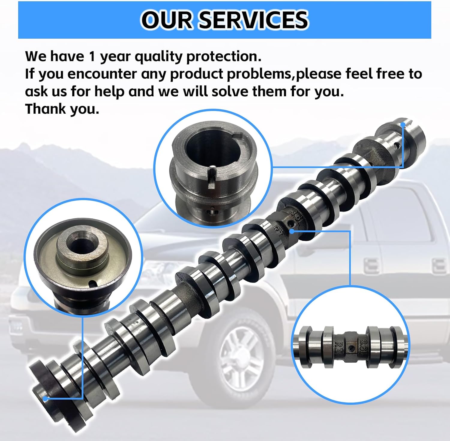 5047913AD Right Side Engine Intake Camshaft Compatible with 2016-2024 Dodge Durango/Jeep Grand Cherokee Wrangler 3.6L V6 Compatible with 2017-2024 Chrysler Pacifica 3.6L V6#5047913AB,5047913AA