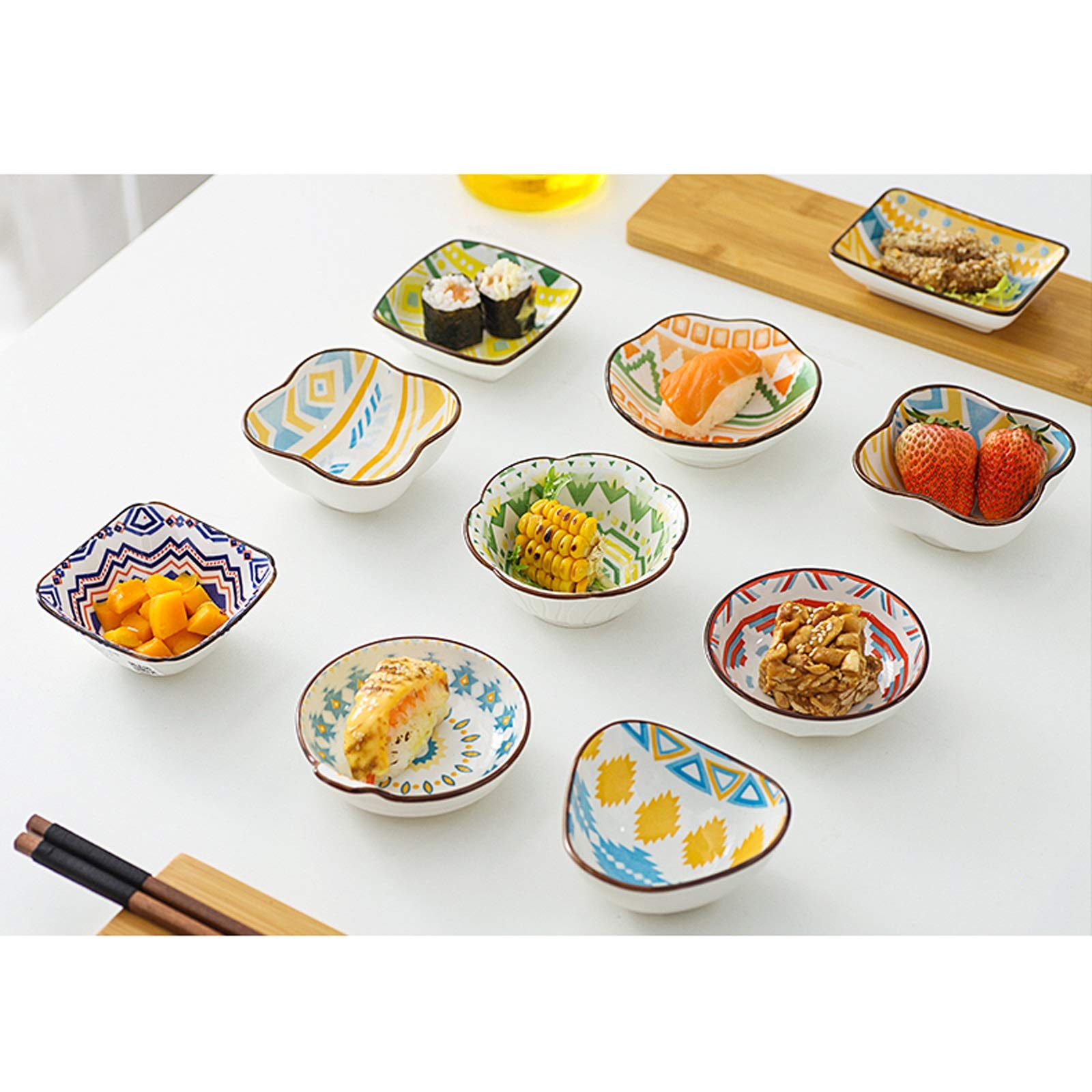 Saucenschale, 4er-Pack, Mehrzweck-Keramik/Sauce, Mini-Geschirr, langlebig, Teller, Gewürz