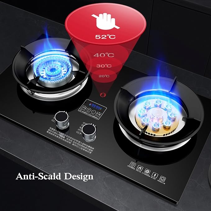 Estufa de Gas Portátil 2 Puestos 73 cm con Temporizador y Protección miniatura 8