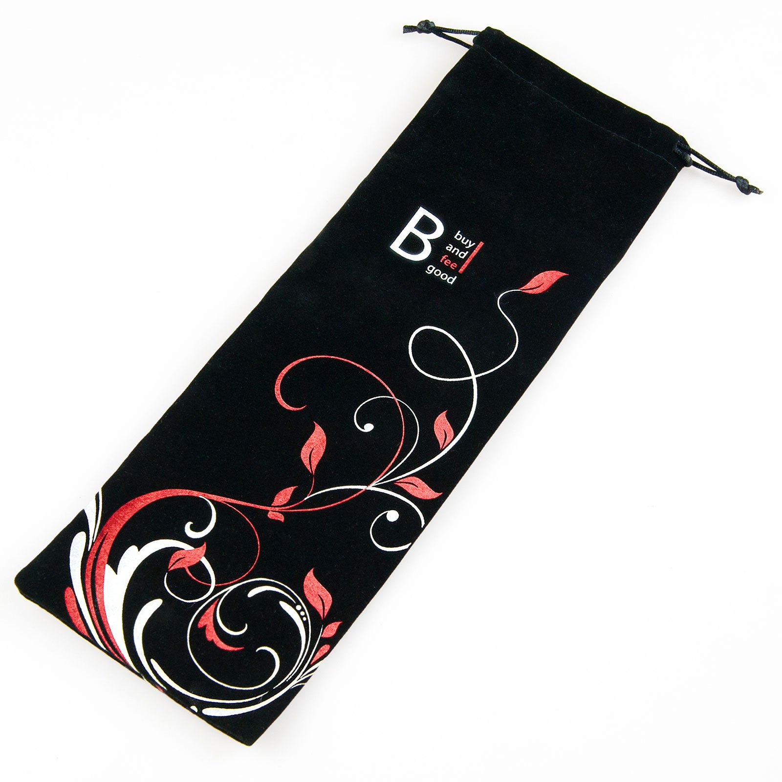 SACCHETTO DI DESIGN „BuyAndFeelGood“ per MAGIC WANDS e DILDO 35 x 12 cm e chiusura con cordoncino