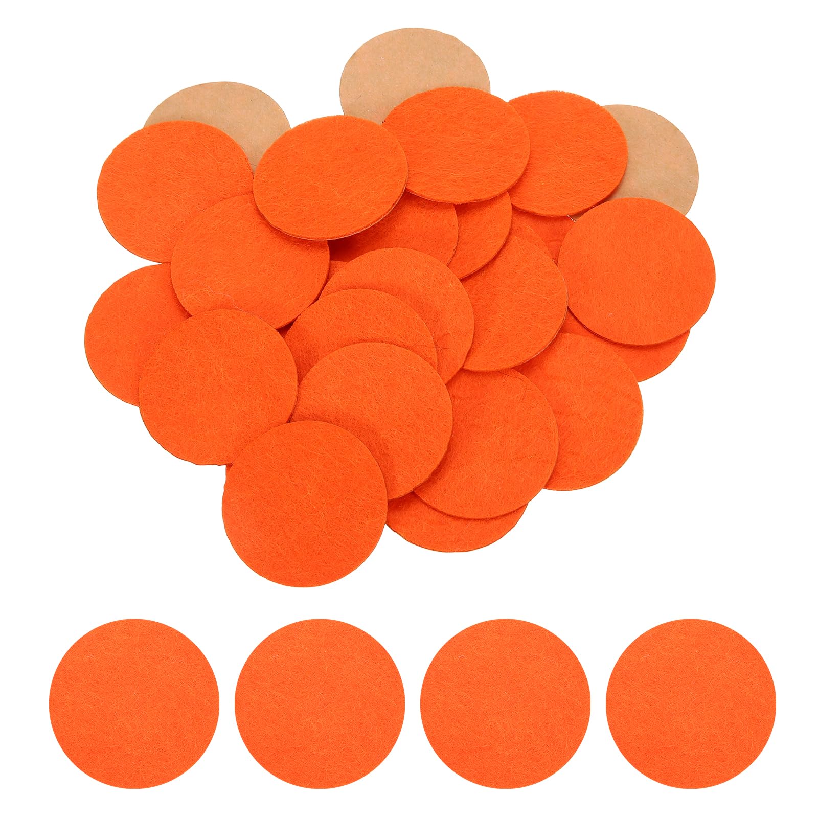 HARFINGTON 48pcs Adhesive Felt Circles 38mm 1.5" Orange