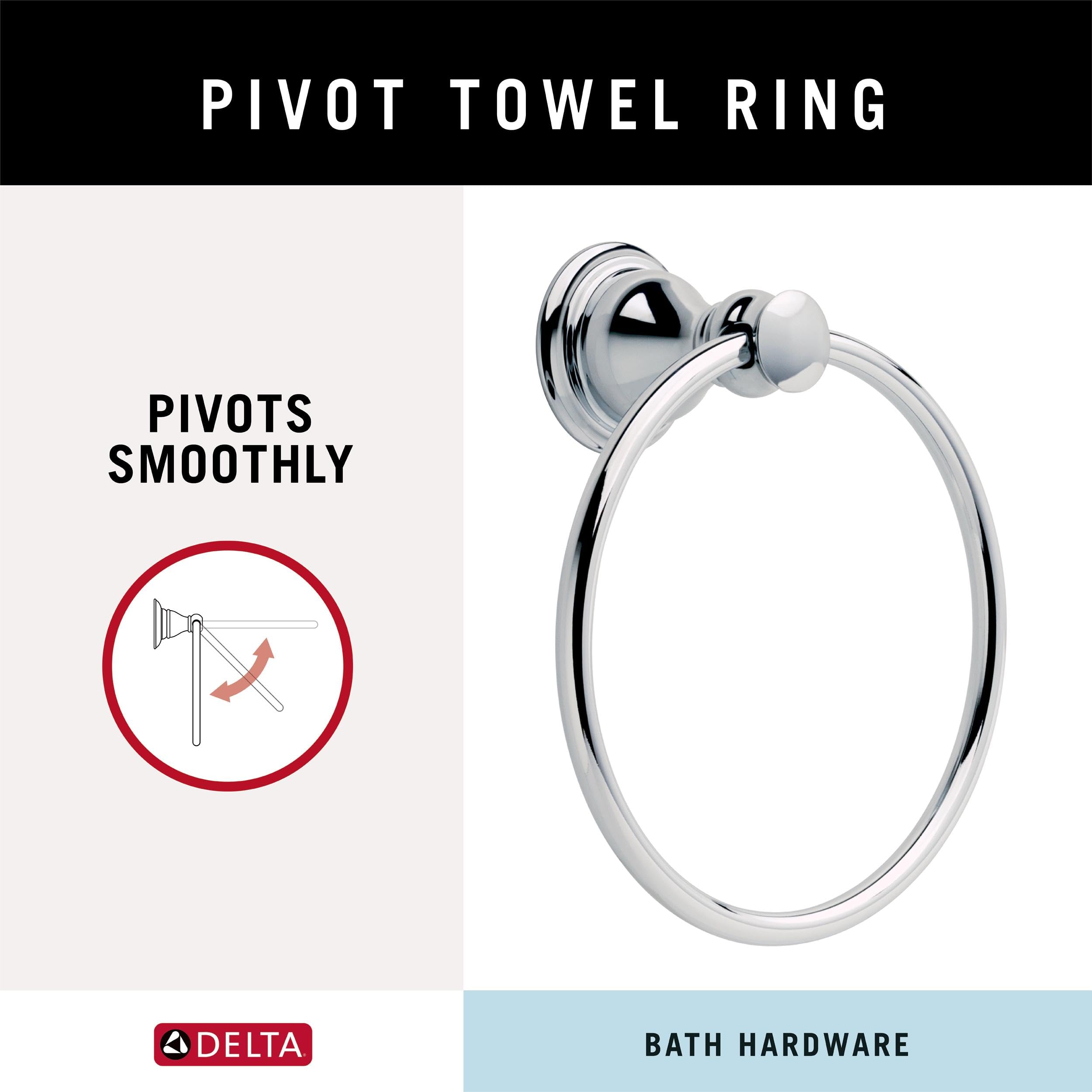 Delta AUB46-PC Aubrey Towel Ring, Polished Chrome - Image 3