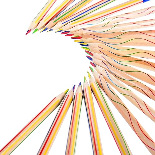 Miniatura 1 de Frienda Juego de 30 lápices de dibujo de arco iris a granel 4 en 1 para dibujar arte, colorear, bocetos, pintura, regalo, regreso a la escuela,