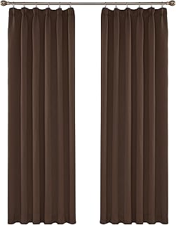 Amazon Brand - Umi Tende Camera da Letto Soggiorno Oscuranti per Interni Tenda Oscurante 2 Pezzi con Passanti 140x280cm Cioccolato