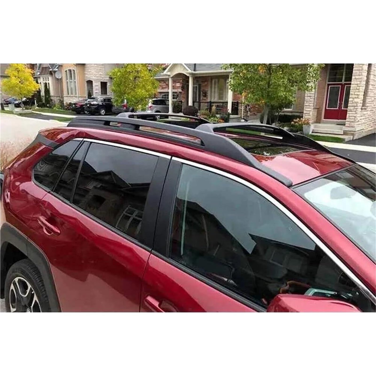 Barras Techo Coche Barras Cruzadas para Techo De Coche para Toyota para RAV4 2019-2025 Rieles para Canoa Barra Transversal Portadora Aluminio Negro