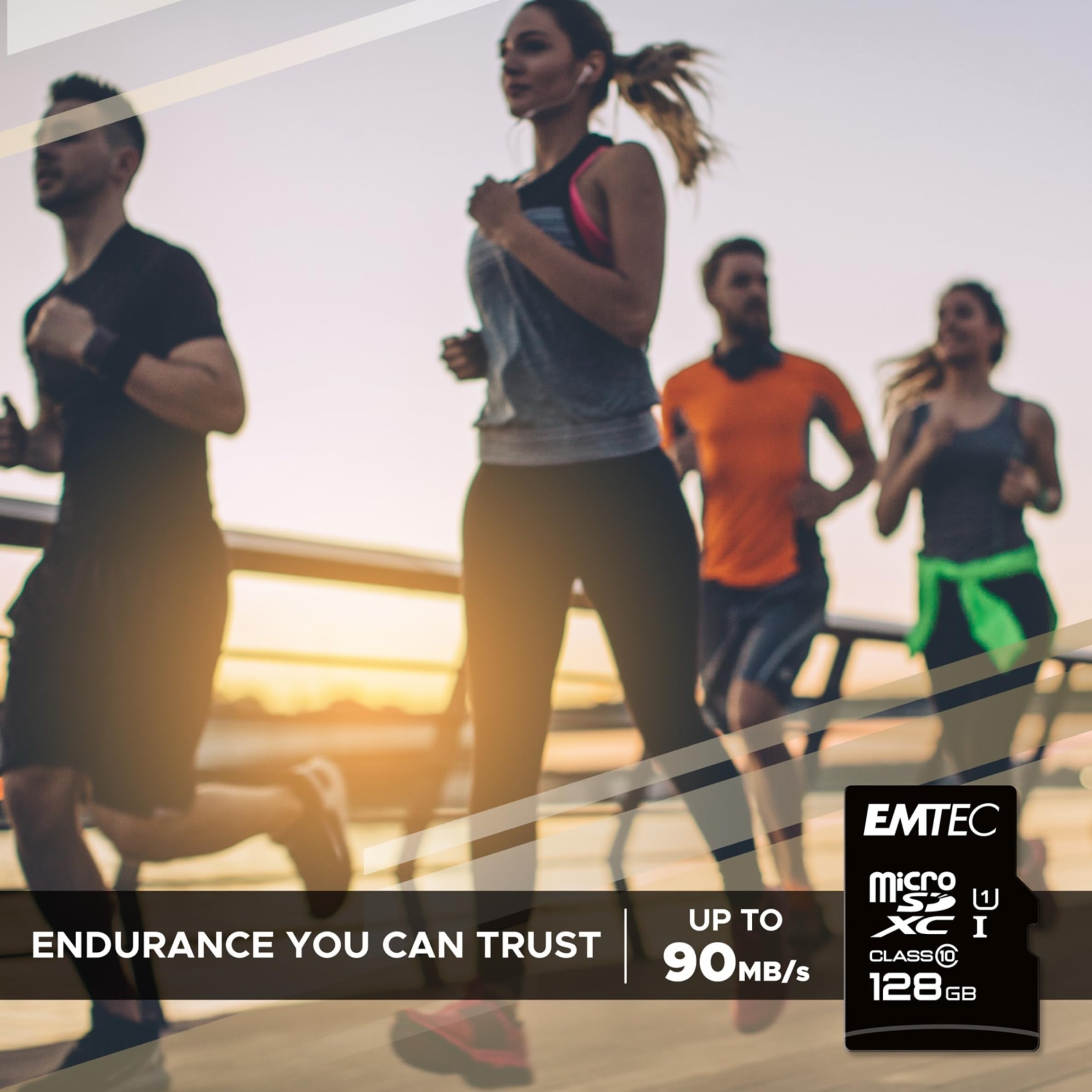 EMTEC ECMSDM128GXC10GP - Carte microSD - Classe 10 - Gamme Elite Gold - UHS-I U1 - avec Adaptateur Performance - Vitesse de Lecture jusqu'à 85MB/s -Noir/Or - 128 GB (Lot de 2)