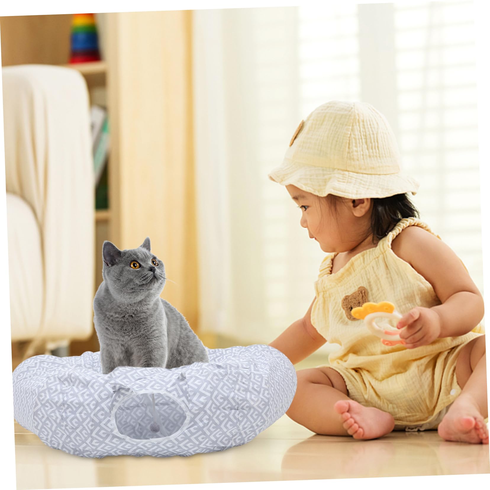 DOITOOL Cama Túnel para Gatos Pequeños Juguete Interior, Adecuado para Juegos Interactivos y Transporte Fácil