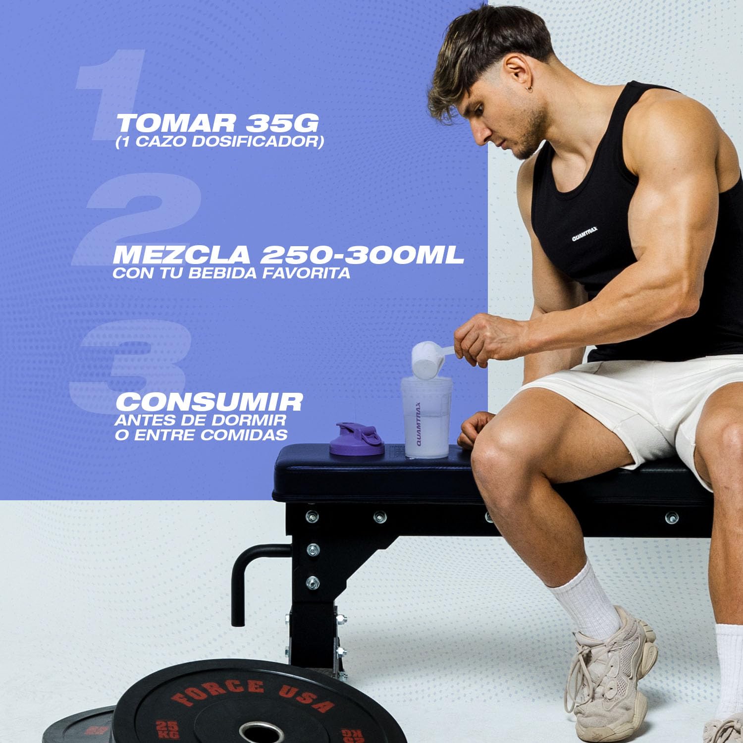 Quamtrax Nutrition - Micellar Casein (Caseína Micelar) - 1 kg - Sabor Swirl Caramel - Alto contenido proteico, absorción lenta y recuperación muscular