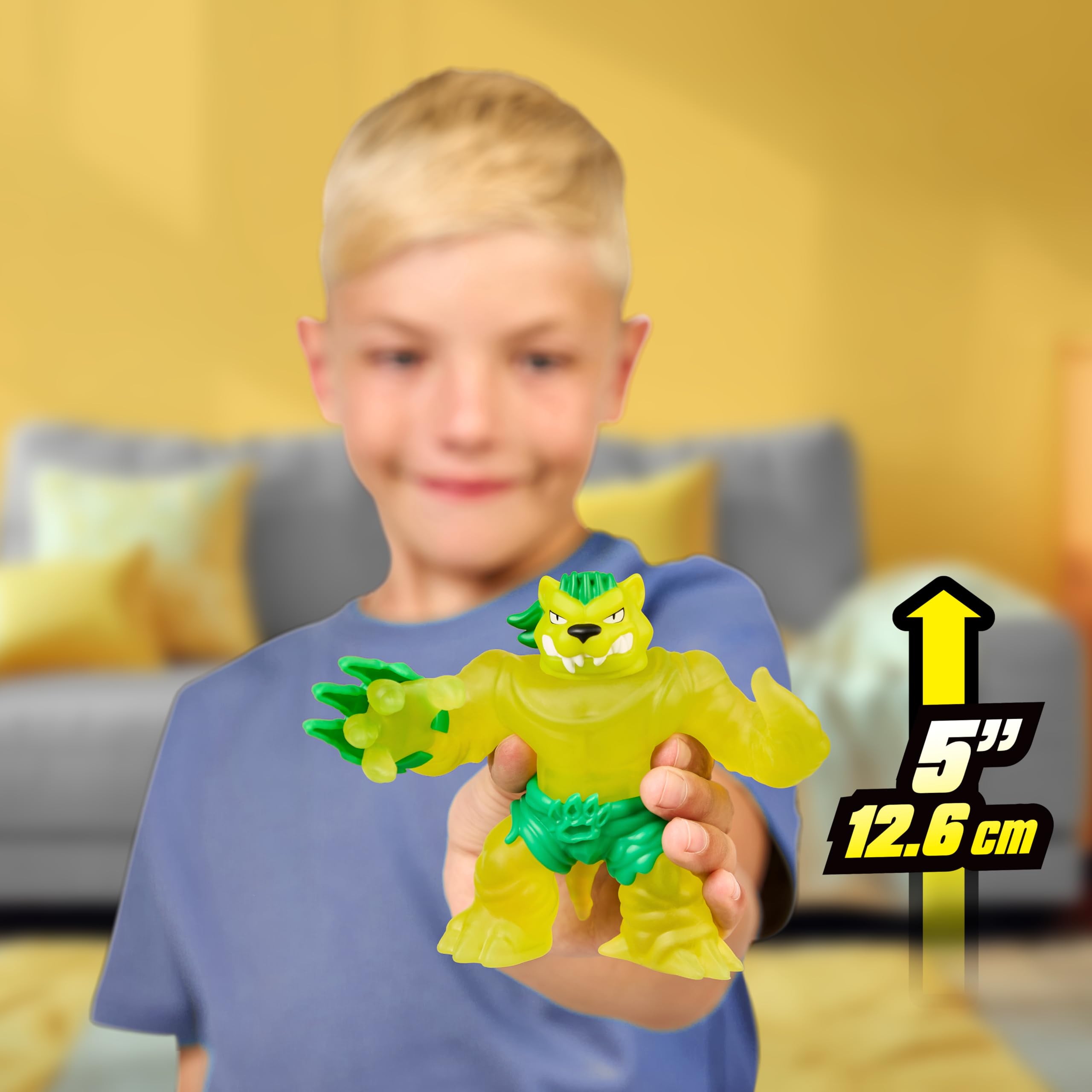 Heroes of Goo Jit Zu Meteor Madness, elastyczny jagooar, wyjątkowa elastyczna lepka substancja i rękawica meteorytowa, zabawka sensoryczna, która rozciąga się do 3 razy w talii