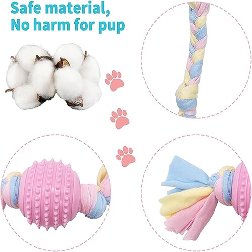 Miniatura 4 de Juguetes para cachorros paquete de 5 juguetes para masticar perros juguetes duraderos para perros pequeños lindo juguete de dentición para cachorros