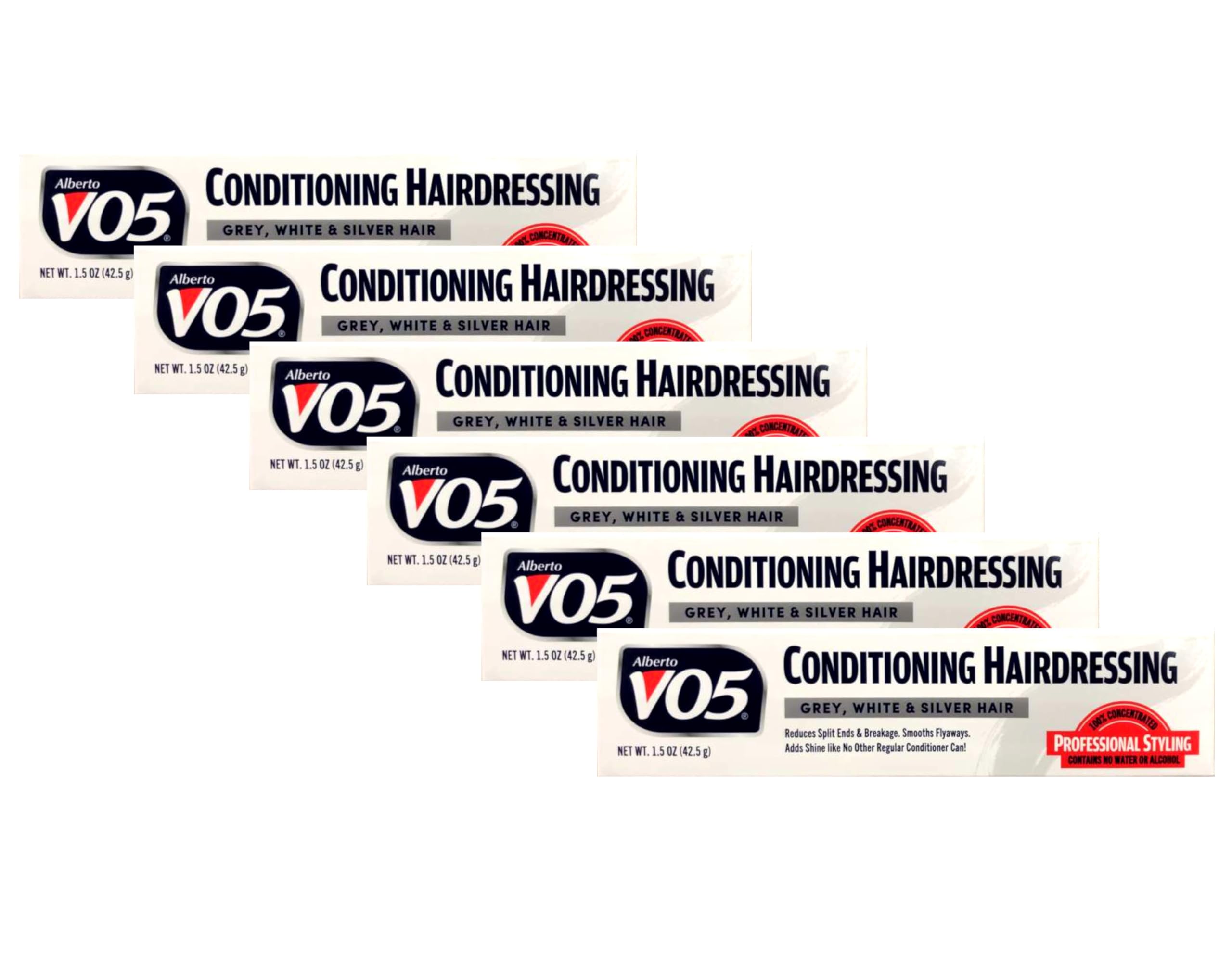 VO5 Alberto Conditioning Hairdressing for Gray/White/Silver Blonde Hair, 1.5-Ounce Tubes (Pack of 6)