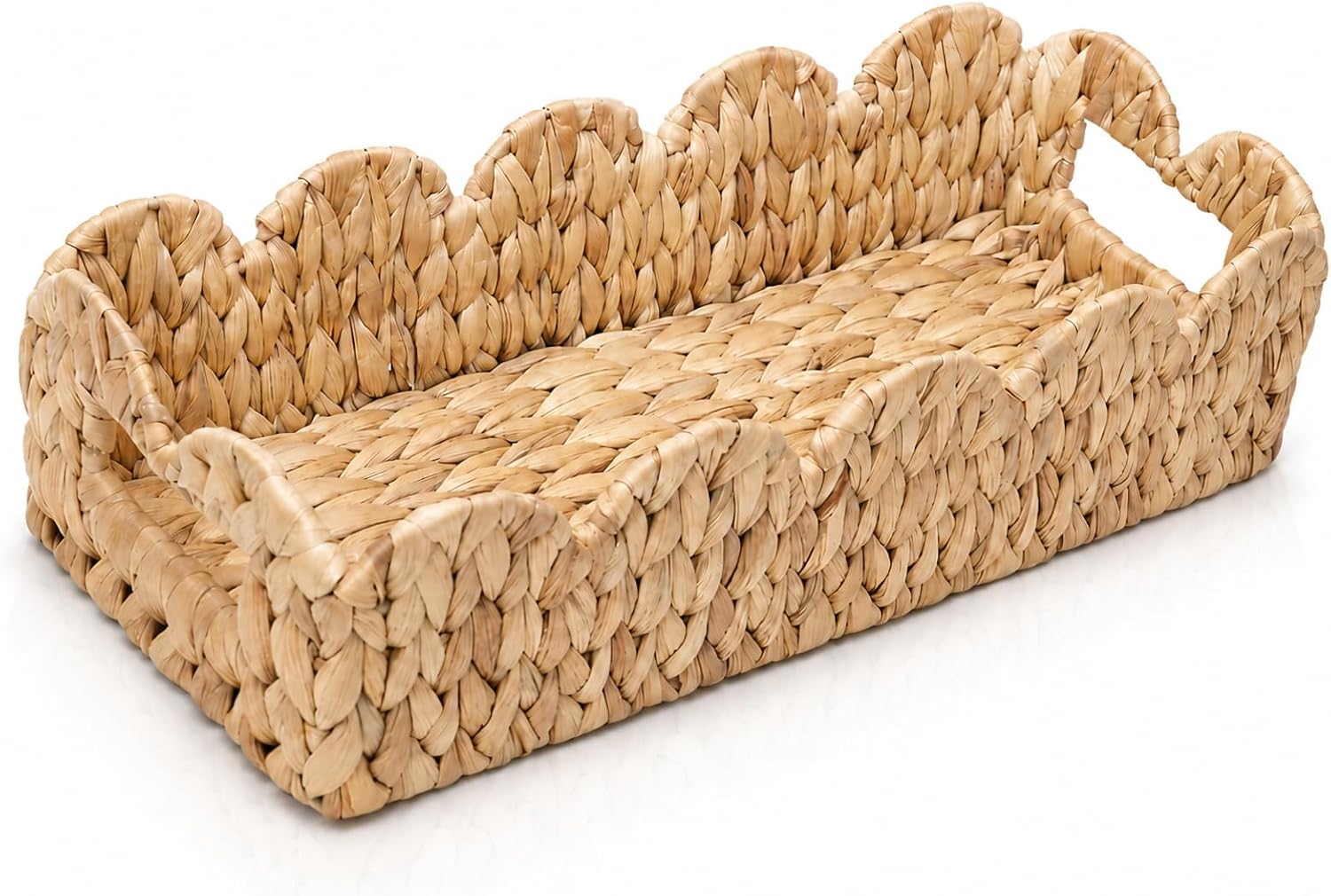 Toilet Paper Basket for Bathroom Scalloped Wicker Baskets Back of Toilet