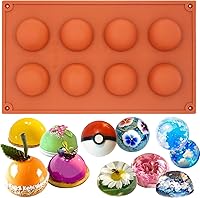 Vista 12 de FUNSHOWCASE 24 cavidades Mini Semi Esfera Medio Ronda Silicona Molde Chocolate Teacake Fondant Candy Tray 1inch Cavidades