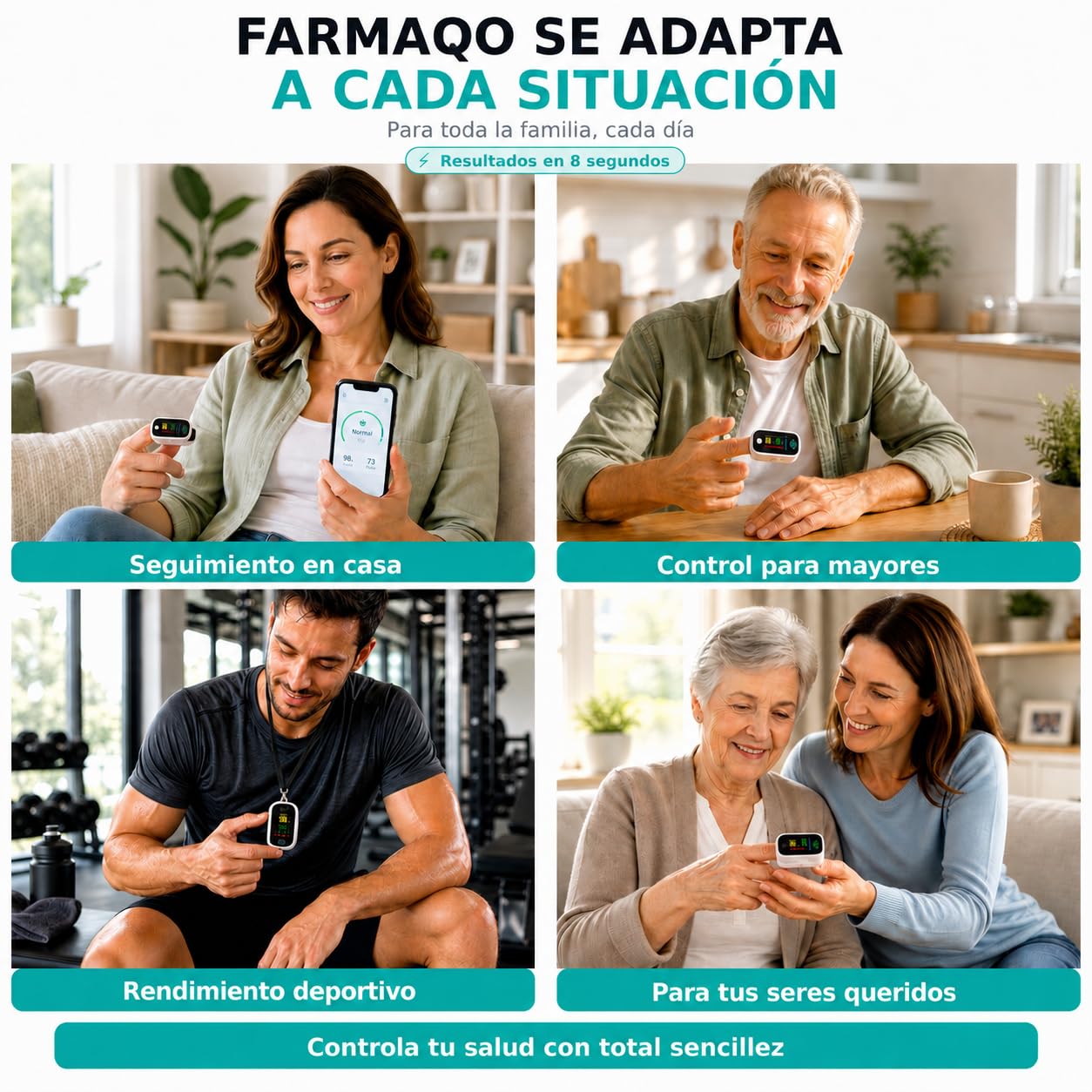 Pulsioxímetro de Dedo FARMAQO Profesional Certificado CE con App Bluetooth iOS Android – Oxímetro Saturómetro SpO2 BPM Pantalla OLED Alta Precisión para Adultos y Niños