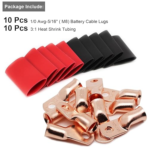 Miniatura 53 de TKDMR 6 terminales de batería de 4 AWG-3/8, terminales de alambre resistentes, terminales de anillo, extremos de cable de batería, terminales