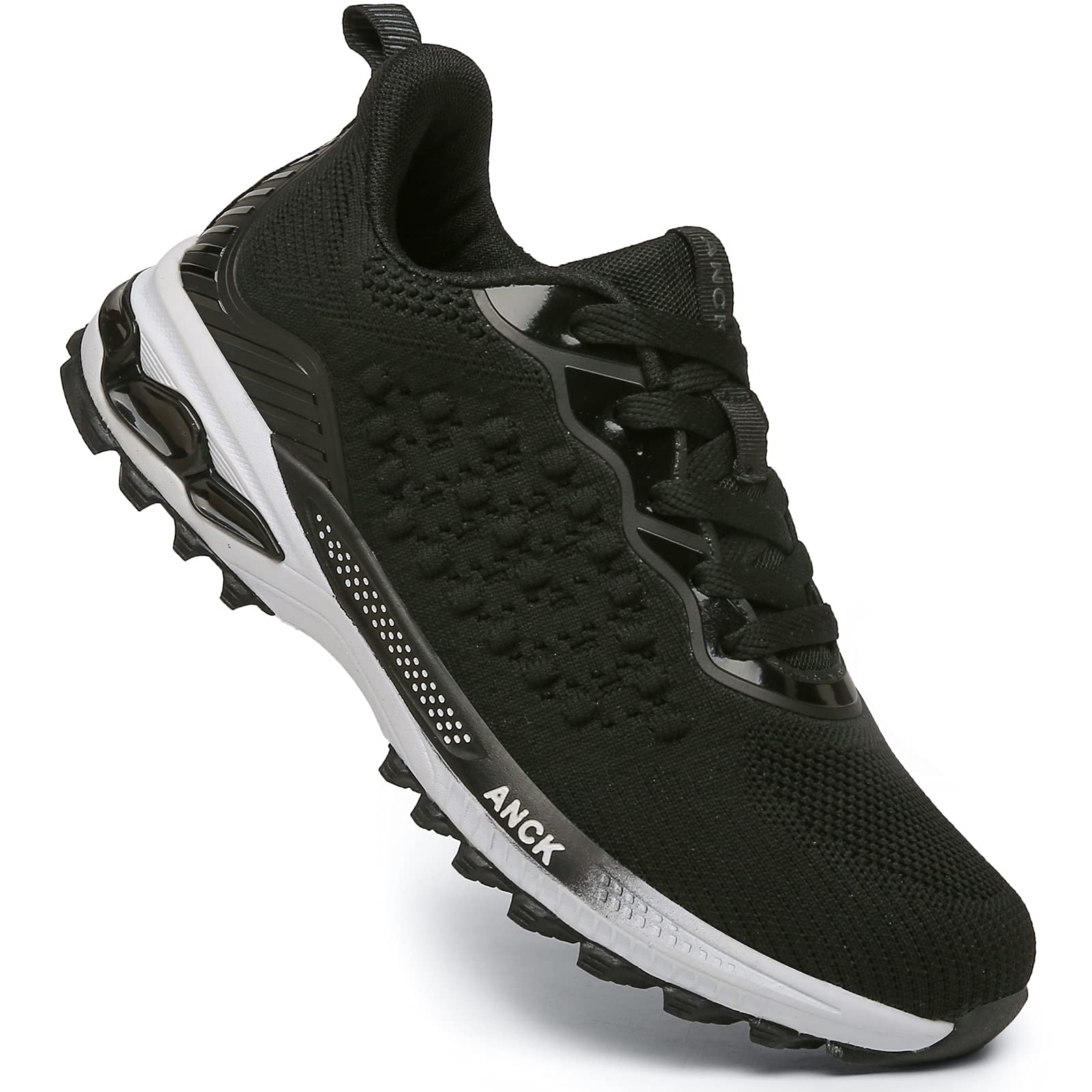 anck Running Shoes for Men Gym Trainers Athletic Shoes Men's Supportive Walking Sneakers Shoes Cushioned Breathable Lightweight Non Slip Athletic Sneakers Grey