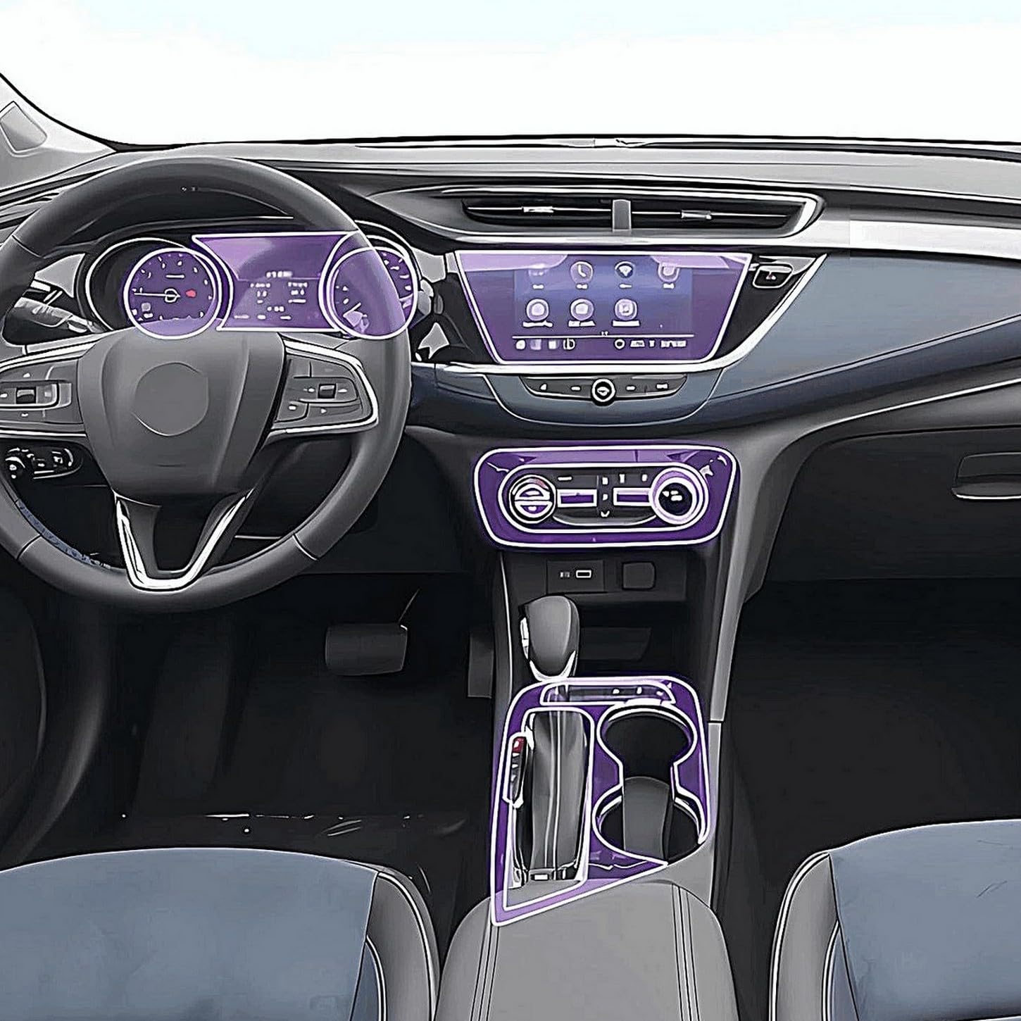 Protector pantalla LCD Buick Encore GX película TPU antiarañazos coche 2022