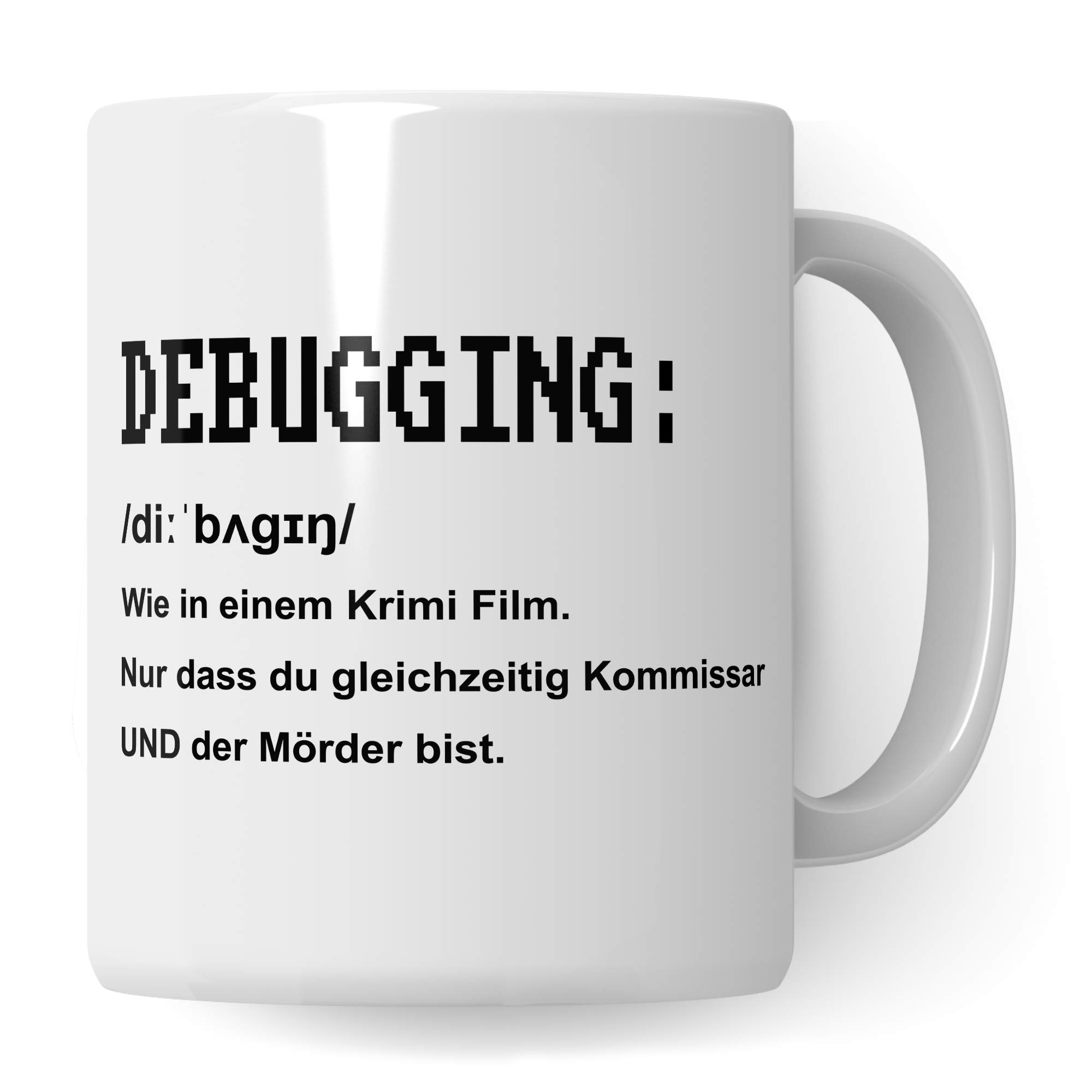 Tazza Pagma 'Debugging' Per Programmatore - 330 Ml - Stampata Su Due Lati - Idea Regalo Informatica