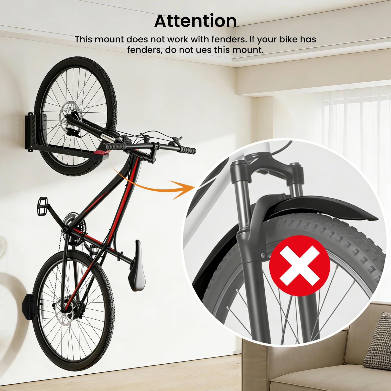 THMINS Soporte de pared giratorio para bicicleta con diseño de fácil carga, soporte para bicicletas de garaje que ahorra espacio, no requiere levantamiento pesado