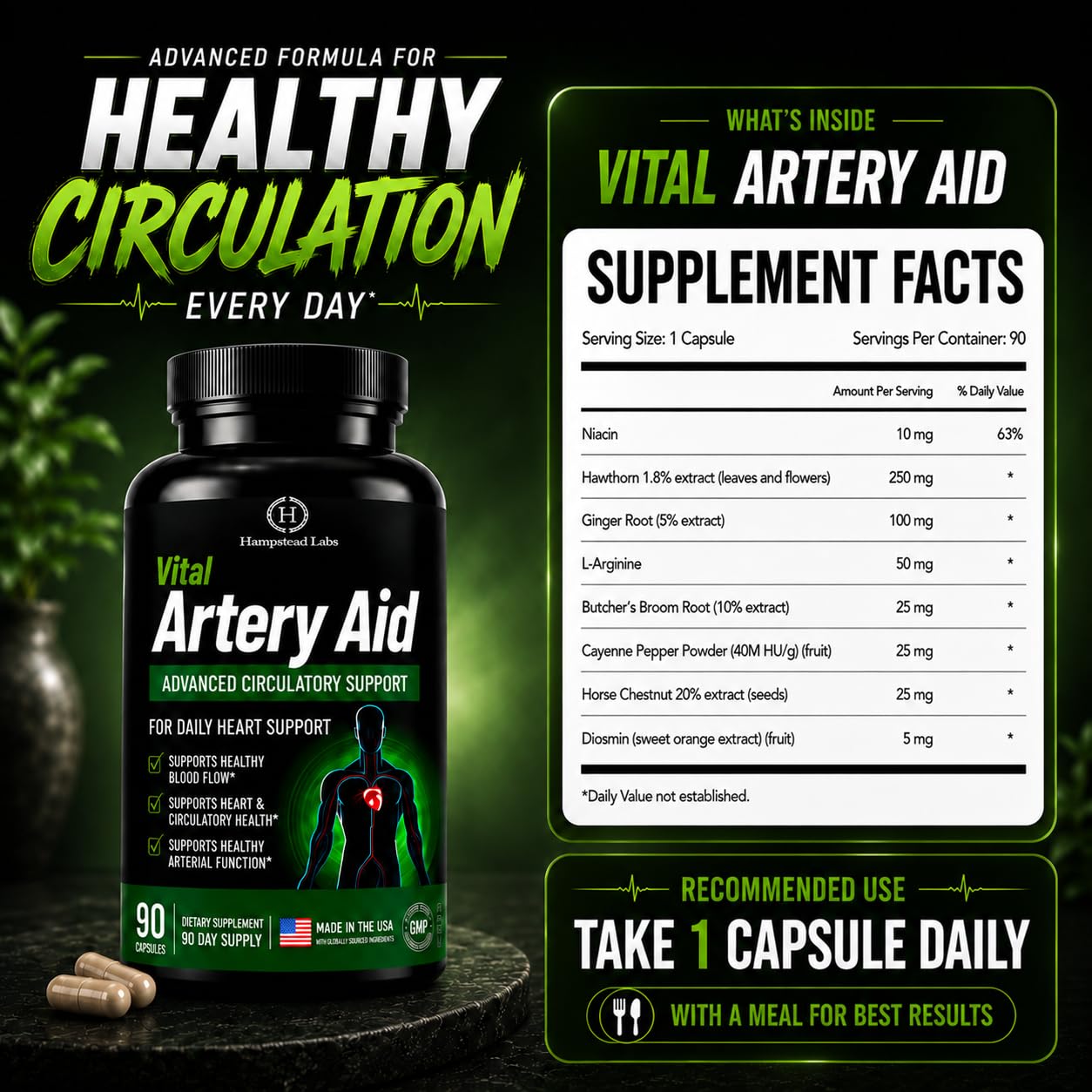Advanced Blood Circulation, Leg varicose Veins Support Treatment Supplement — Amazon image 3