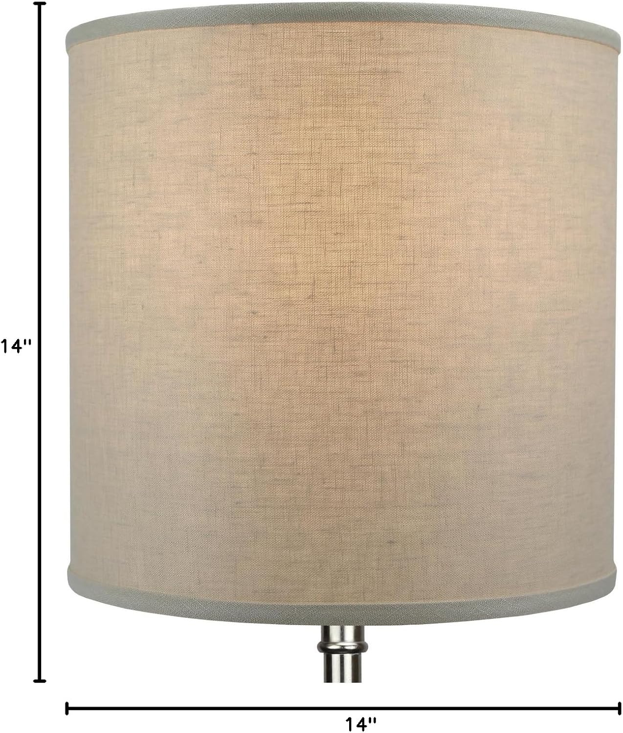 FenchelShades.com 14" Top Diameter x 14" Bottom Diameter 14" Height Cylinder Drum Lampshade USA Made (Designer Natural)